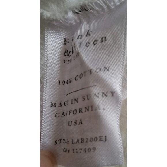Frank & Eileen White Tee Shirt Raw Hem & Sleeve Size L NEW with Flaw Coastal - Picture 6 of 8